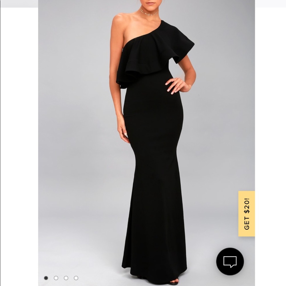 Lulu’s  So Amazed Black Maxi Dress Mermaid Style Gown